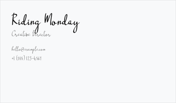Riding Monday Business Card