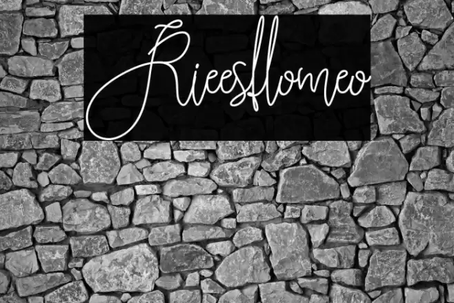 Rieesflomeo Font examples