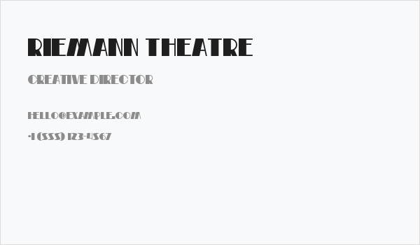 Riemann Theatre Business Card