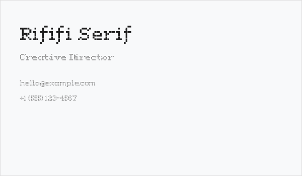 Rififi Serif Business Card