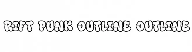 Rift Punk Outline Outline Caratteri