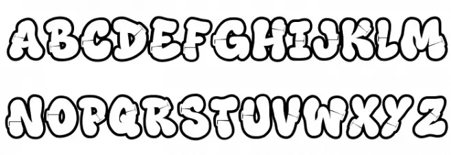 Rift Punk Outline Outline Caratteri MAIUSCOLE