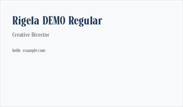Rigela DEMO Regular Business Card