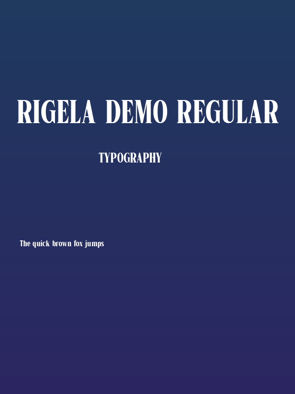 Rigela DEMO Regular Poster