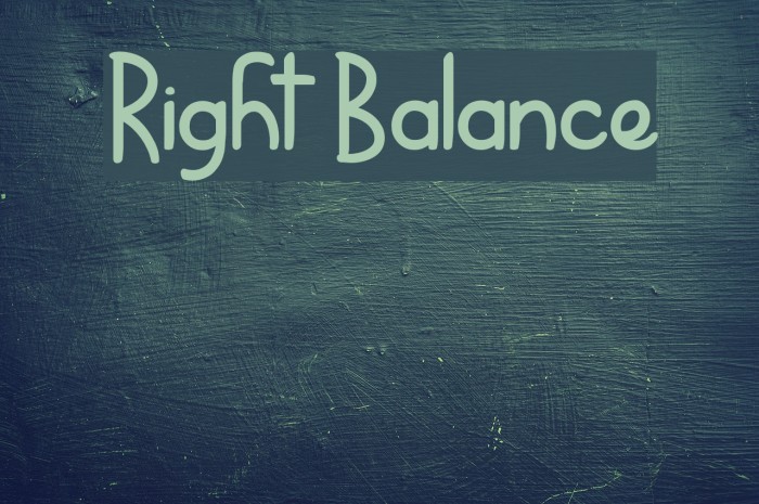 Right Balance Font examples