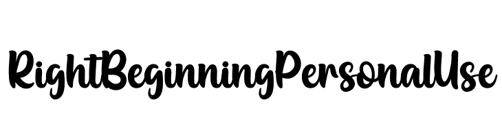 Right Beginning Personal Use  नि: शुल्क फ़ॉन्ट्स डाउनलोड
