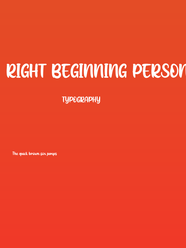 Right Beginning Personal Use Poster