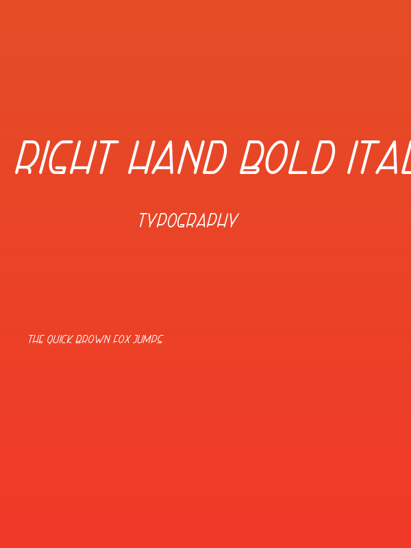 Right Hand Bold Italic Poster