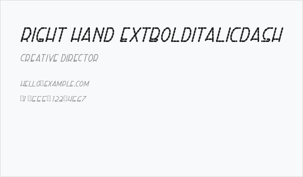 Right Hand ExtBoldItalicDash Business Card