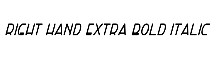 Right Hand Extra Bold Italic Шрифта