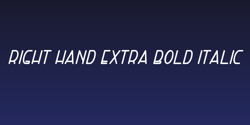 Right Hand Extra Bold Italic Social Header