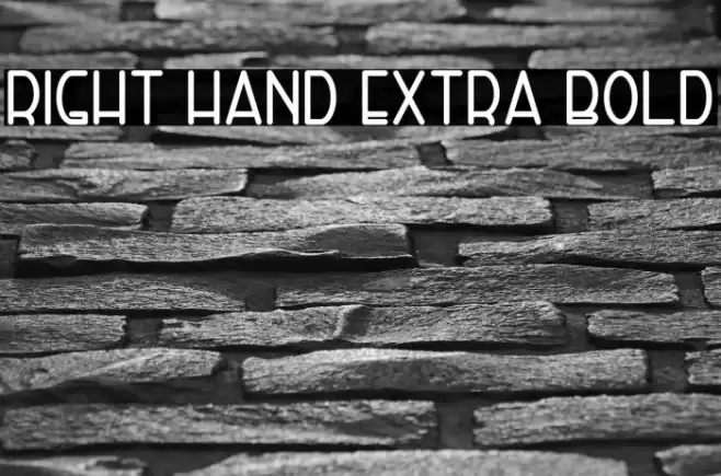 Right Hand Extra Bold Caratteri examples