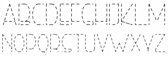 Right Hand Hairline Dash Schriftart Groß