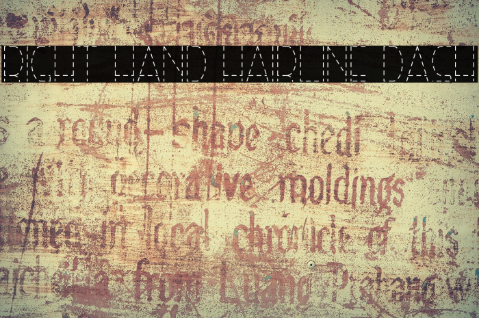 Right Hand Hairline Dash Font examples