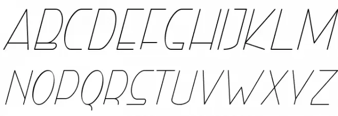 Right Hand Hairline Italic 字体 大写