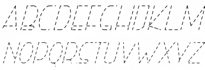 Right Hand HairlineItalicDash Schriftart Groß