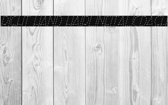 Right Hand HairlineItalicDash Caratteri examples