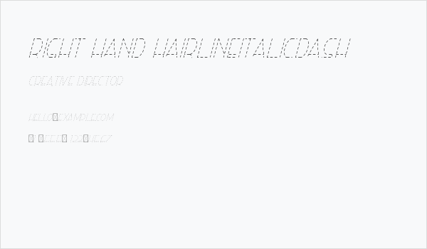 Right Hand HairlineItalicDash Business Card
