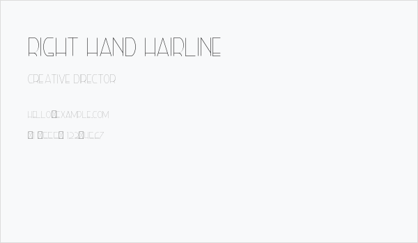 Right Hand Hairline Business Card