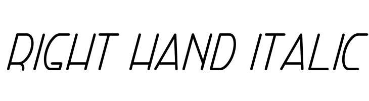 Right Hand Italic Шрифта