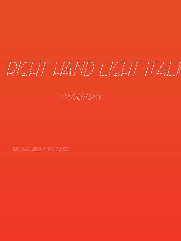 Right Hand Light Italic Dash Poster