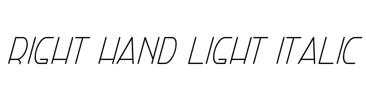 Right Hand Light Italic Font