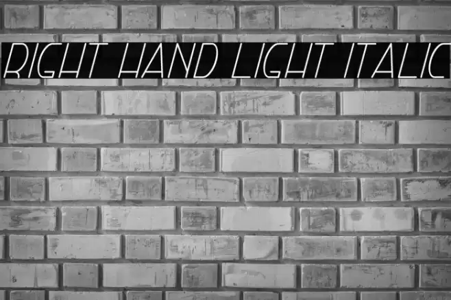 Right Hand Light Italic Fonte examples