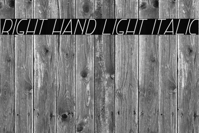 Right Hand Light Italic Fonte examples