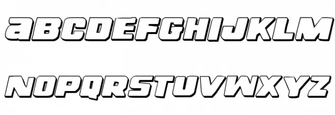 Right Hand Luke 3D Italic Schriftart Groß