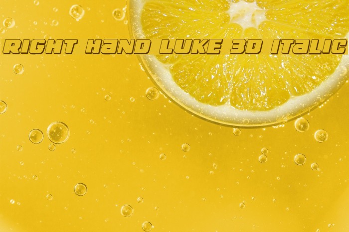 Right Hand Luke 3D Italic Font examples
