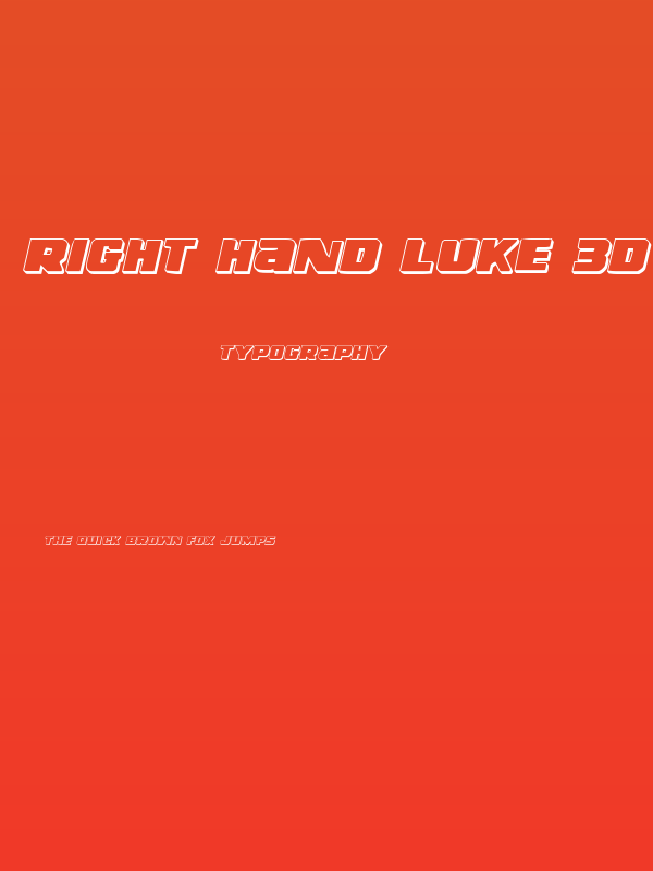 Right Hand Luke 3D Italic Poster