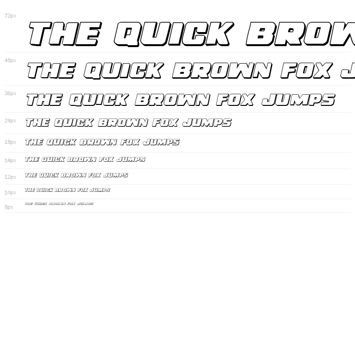 Right Hand Luke 3D Italic Waterfall