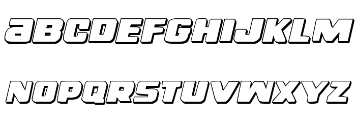 Right Hand Luke 3D Italic Font LOWERCASE
