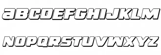 Right Hand Luke 3D Italic 字体 小写