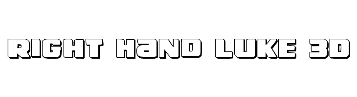 Right Hand Luke 3D Font