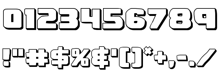 Right Hand Luke 3D Font OTHER CHARS