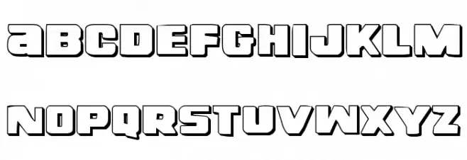 Right Hand Luke 3D Шрифта ВЕРХНИЙ