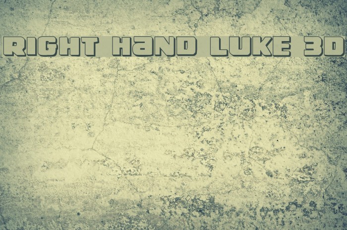 Right Hand Luke 3D Font examples