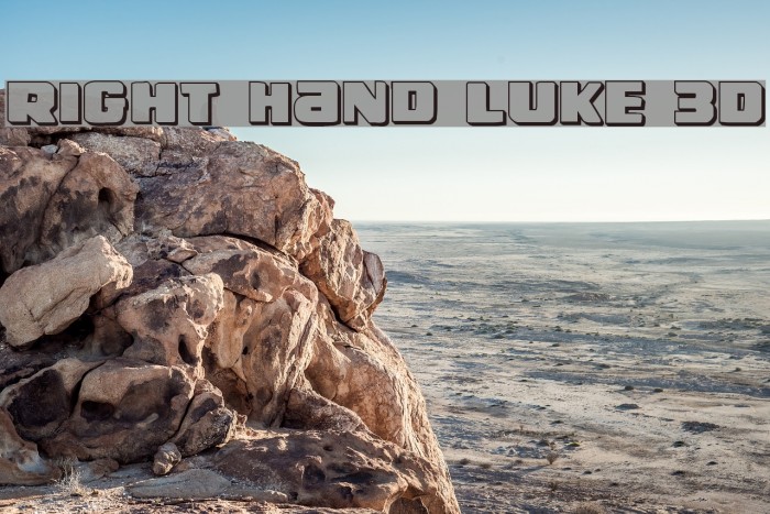Right Hand Luke 3D Font examples