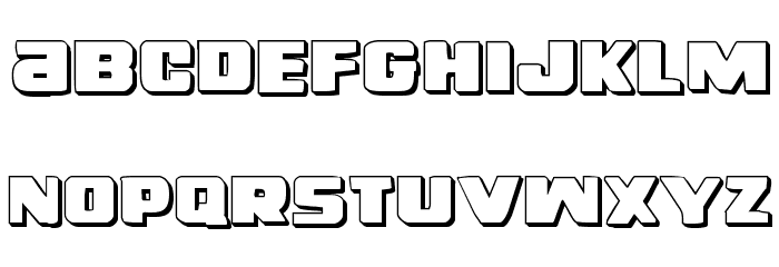 Right Hand Luke 3D Font LOWERCASE