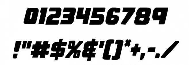 Right Hand Luke Condensed Italic Font OTHER CHARS
