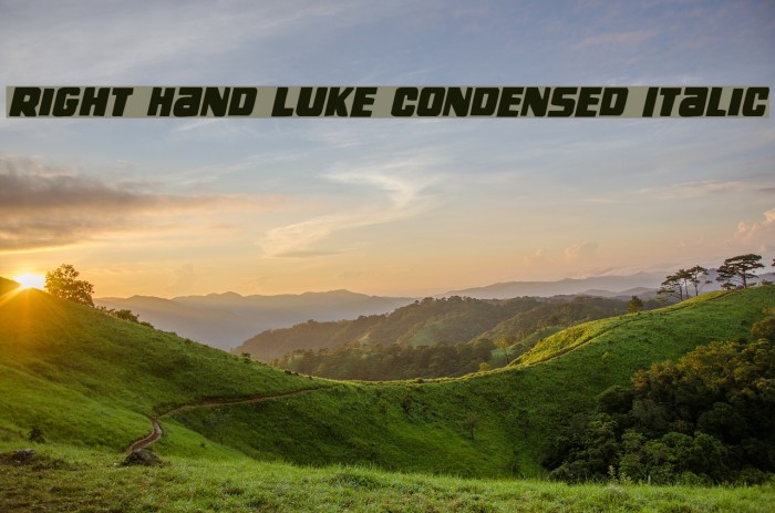 Right Hand Luke Condensed Italic Example 2