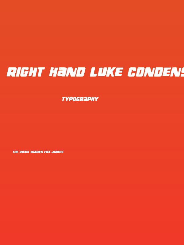 Right Hand Luke Condensed Italic Poster