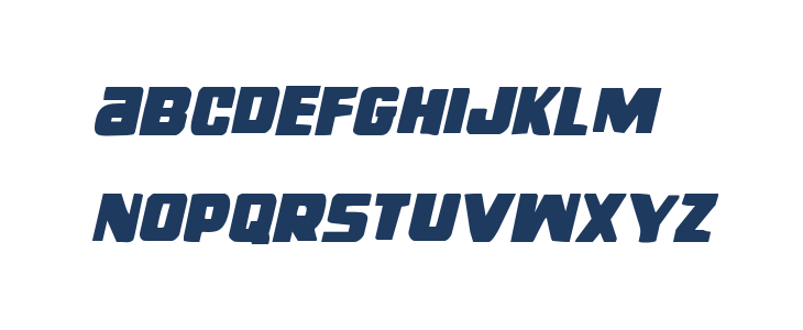 Right Hand Luke Condensed Italic Lowercase