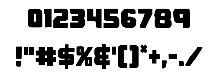 Right Hand Luke Condensed Font OTHER CHARS
