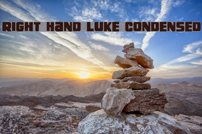 Right Hand Luke Condensed Font examples