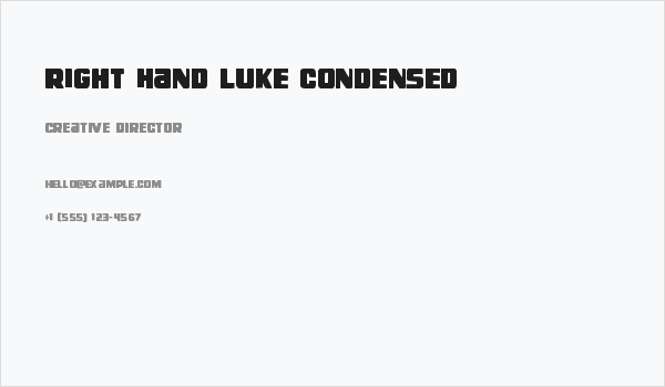 Right Hand Luke Condensed Business Card