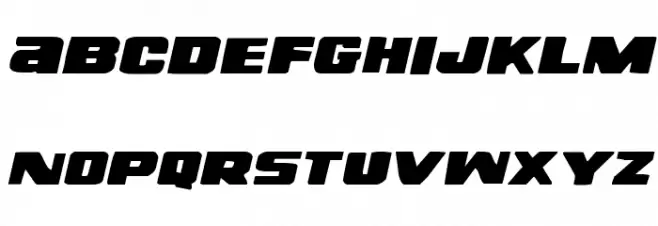 Right Hand Luke Expanded Italic Schriftart Groß