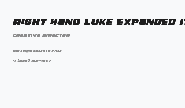 Right Hand Luke Expanded Italic Business Card