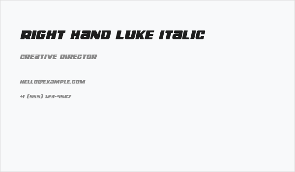 Right Hand Luke Italic Business Card
